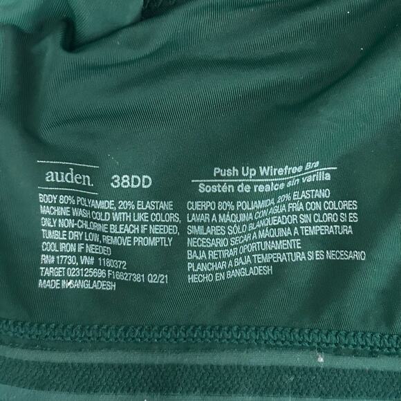 Auden‎ Bra-38DD-push up wireless emerald green adjustable - Picture 2 of 4